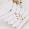 Rhinestone Key Bar Charm Bracelet Set -  