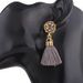 Rhinestone Alloy Flower Tassel Earrings -  