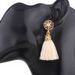 Rhinestone Alloy Flower Tassel Earrings -  