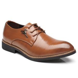 Faux Leather Metal Embellishment Formal Shoes