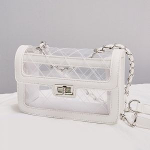 Stitching Transparent Cross Body Bag