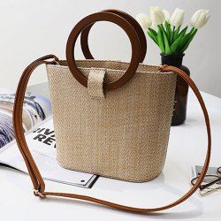 Round Handle Woven Handbag