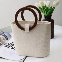 Round Handle Woven Handbag