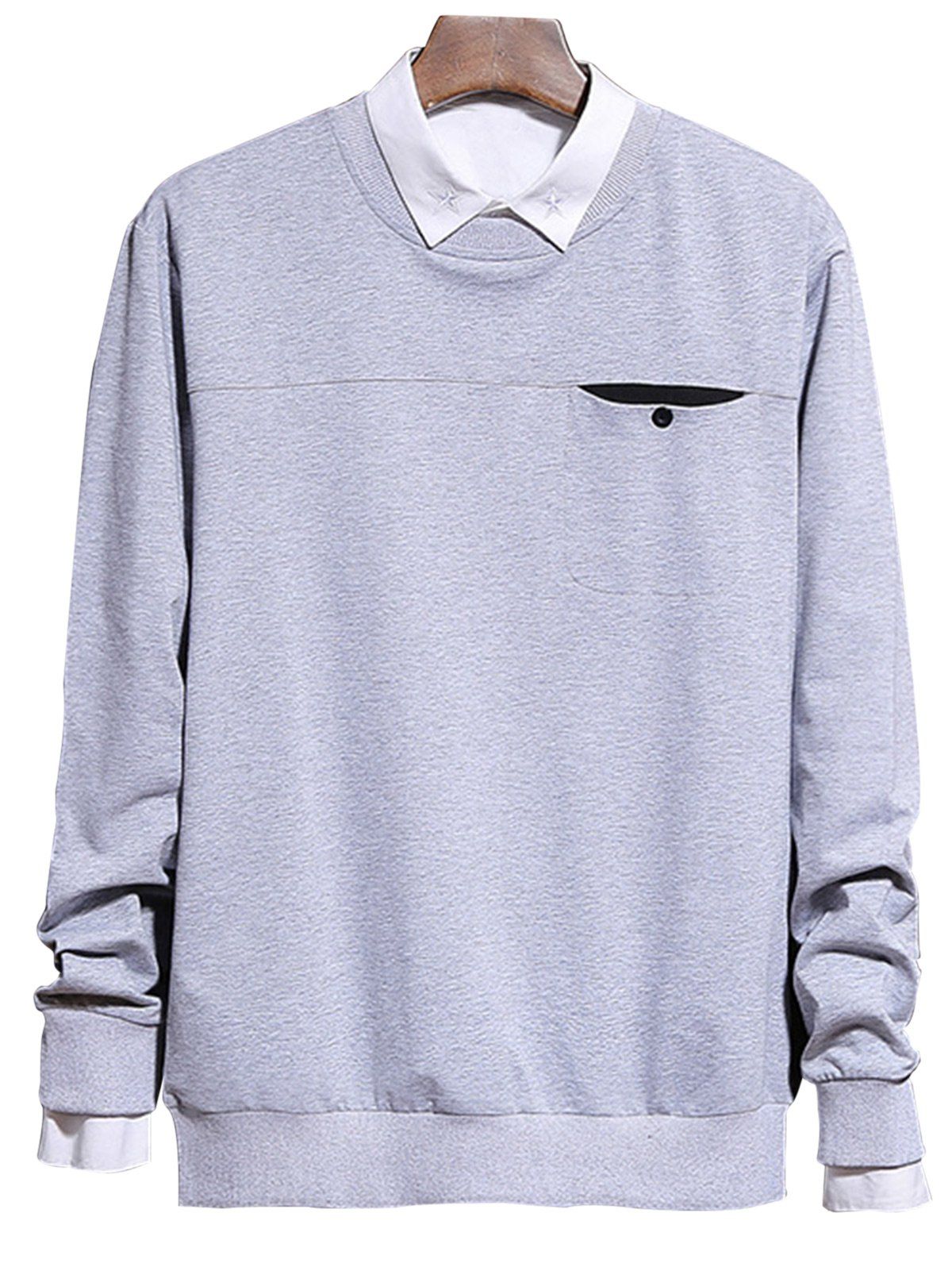 crew neck sweatshirt with chest pocket