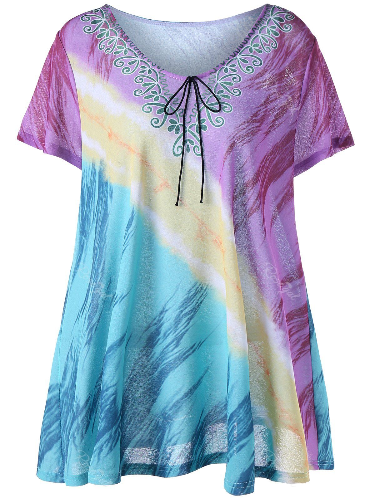 

Printed Plus Size Tunic Top, Colormix