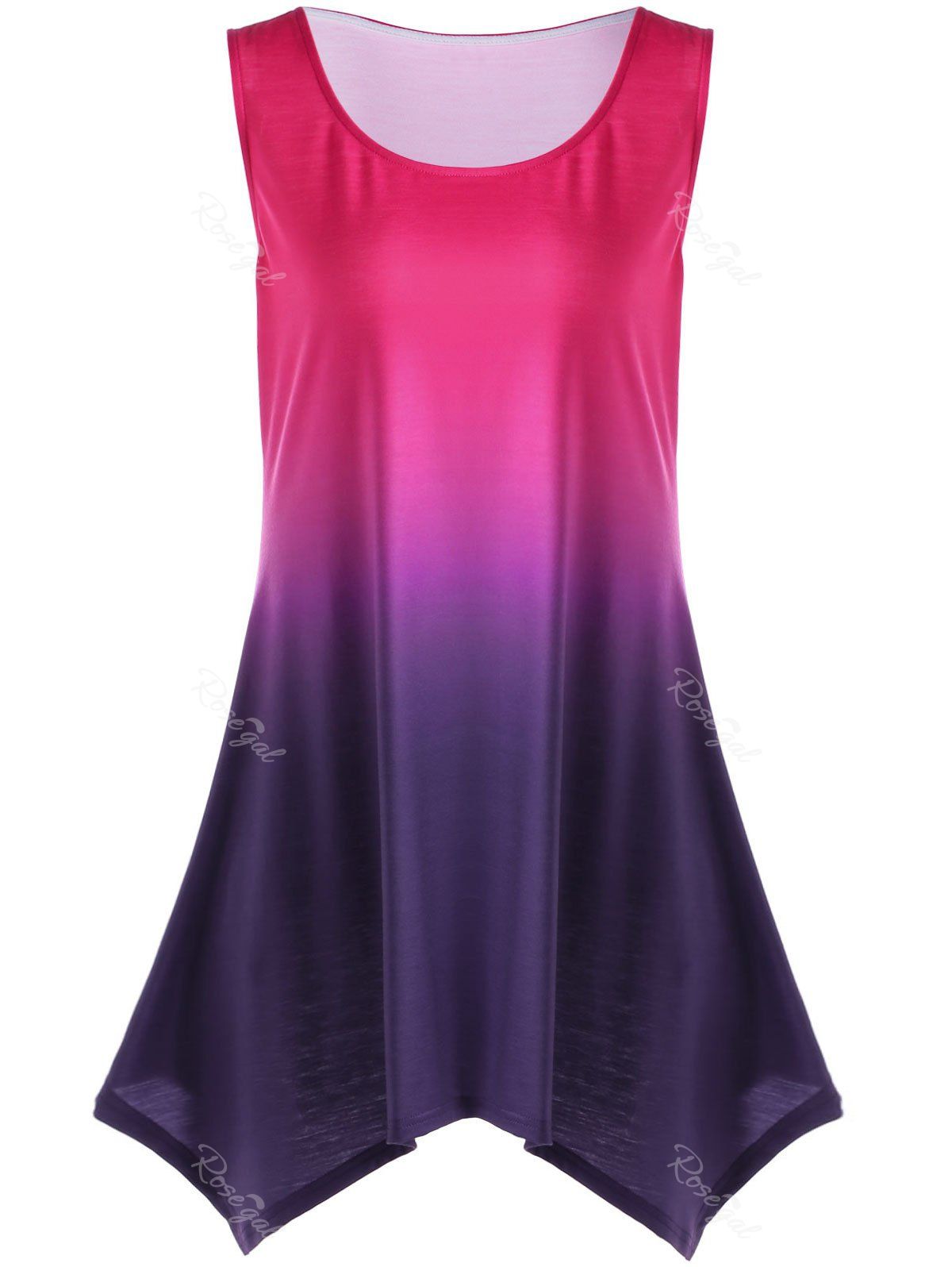 

Gradient Color Plus Size Tunic Top, Tutti frutti