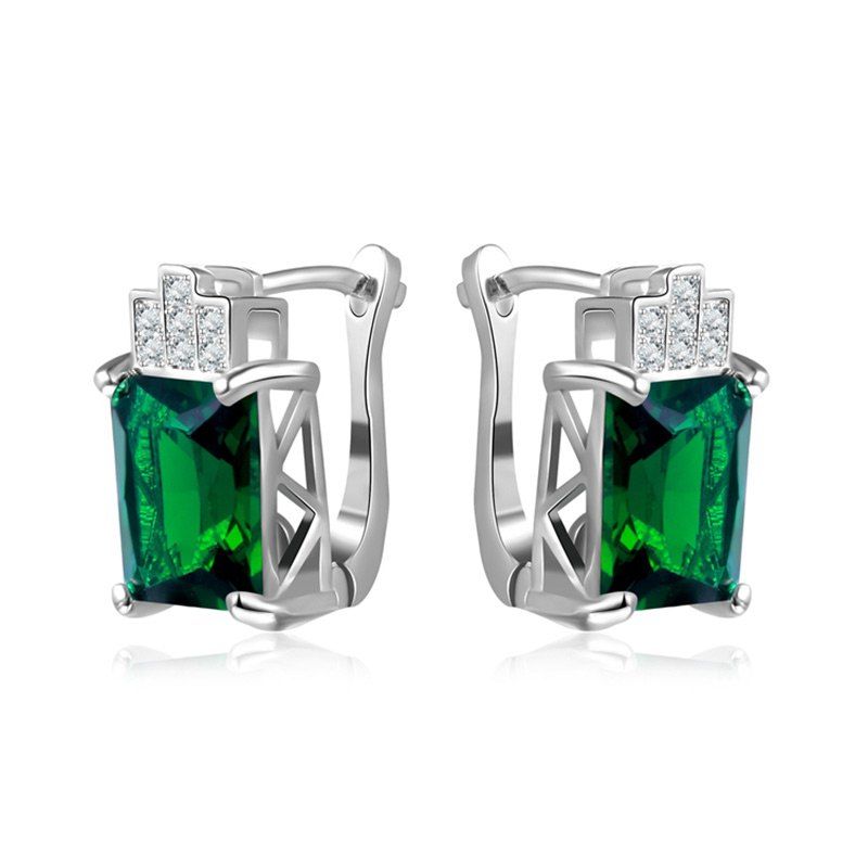2018 Rhinestone Faux Emerald Geometric Earrings In Green Rosegal Affordable Rhinestone Faux Emerald Geometric Earrings