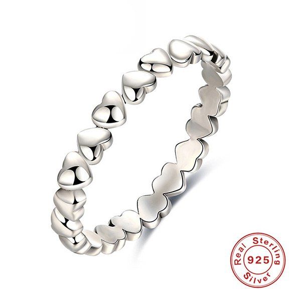 

Sterling Silver Heart Circle Finger Ring