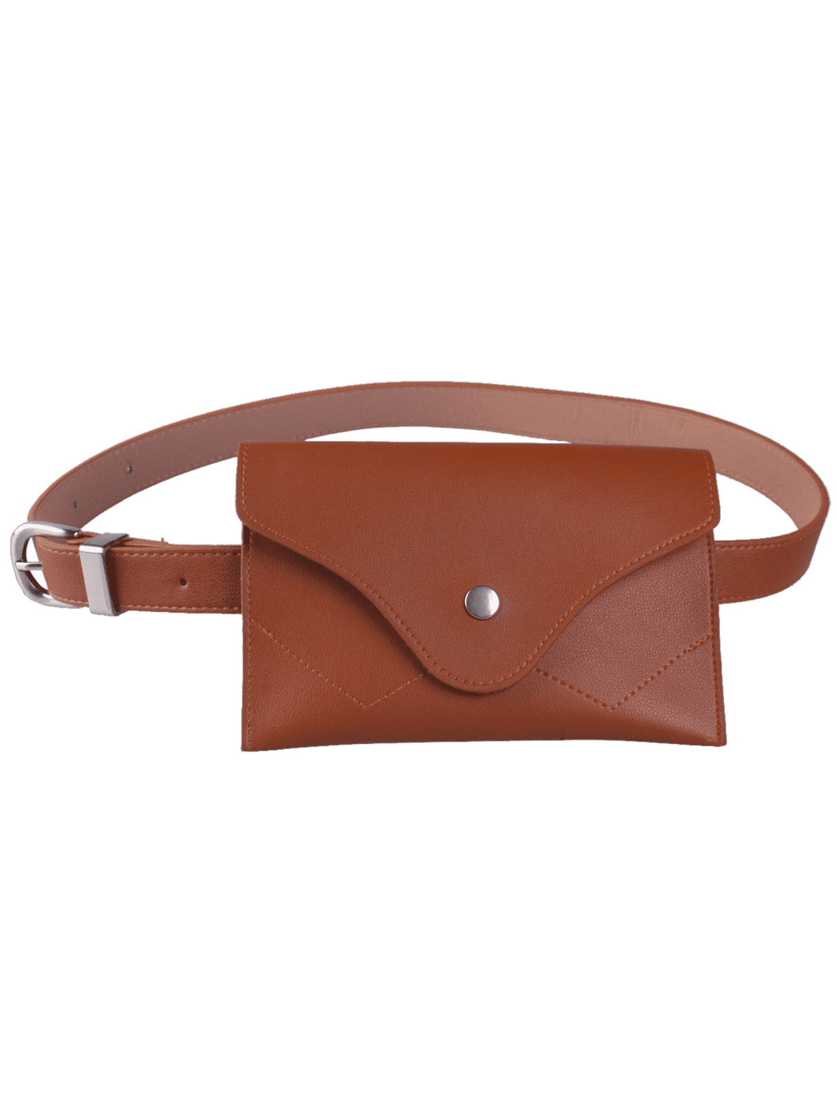 

Faux Leather Pin Buckle Waist Belt with Bag, Chocolate