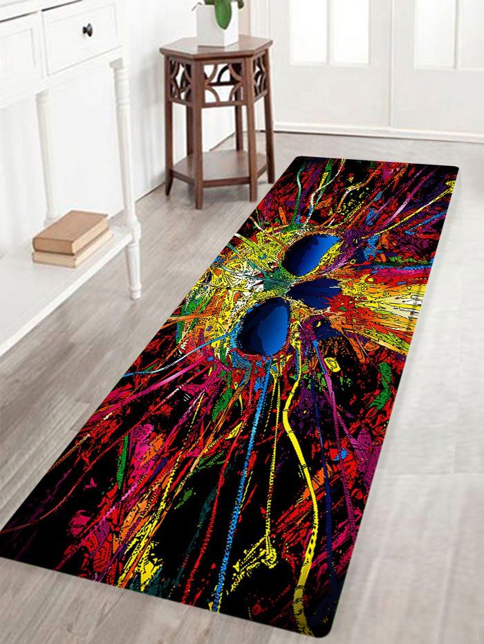 

Skull Pattern Anti-skid Water Absorption Area Rug, Colormix