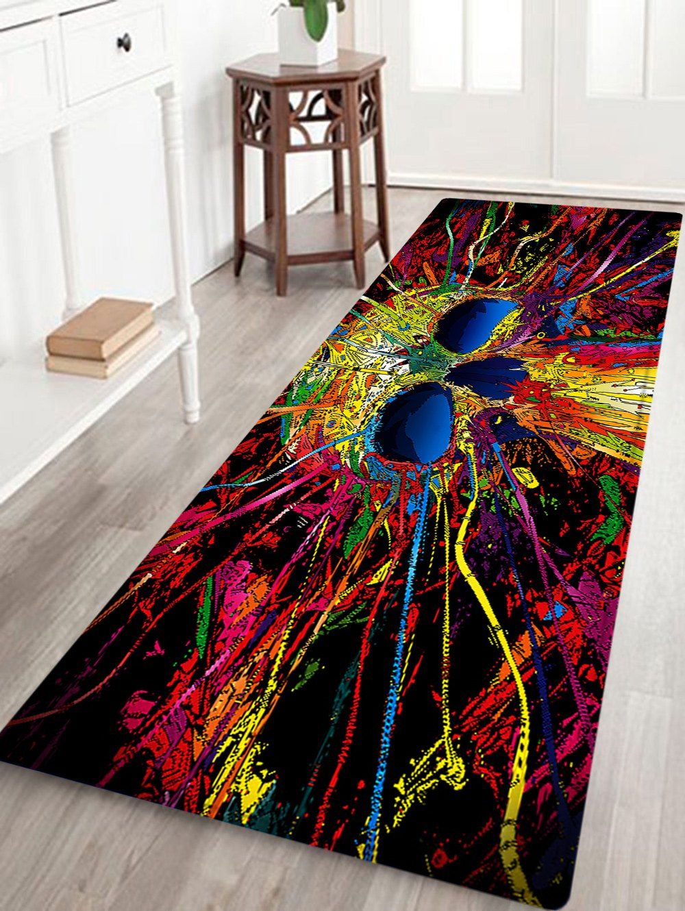 

Skull Pattern Anti-skid Water Absorption Area Rug, Colormix