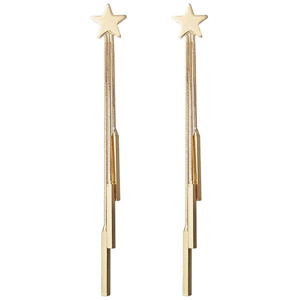 Discount Tiny Star Fringed Sticks Drop Earrings  