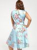 Robe Mi-longue Florale Trapèze Sans Manches Grande Taille -  
