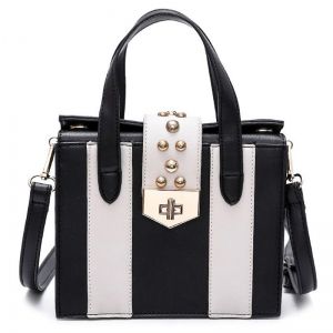 Contrast Color Rivet Handbag