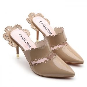Scalloped Stiletto Heel Slippers