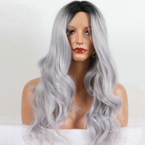 2019 long middle part natural wavy party synthetic wig