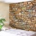 Wall Hanging Natural Stone Brick Fabric Tapestry -  