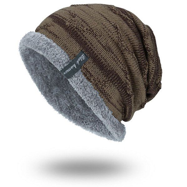 

Velvet Lining Knitted Beanie, Earthy