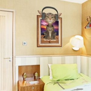 Colormix 60 90cm 3d  Cat  Photo Frame  Kids Room Wall Sticker 