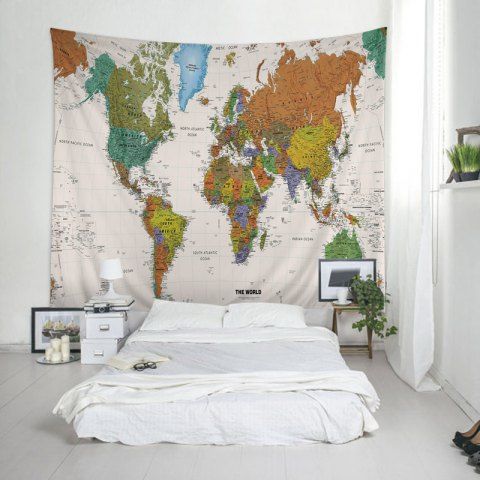 

World Map Print Tapestry Wall Hanging Art Decoration, Colormix