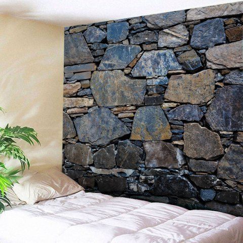 Каменное панно на стену в интерьере фото 50% OFF Stone Wall Print Tapestry Wall Hanging Art Decoration Rosegal