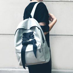 Casual Ribbon Nylon Backpack