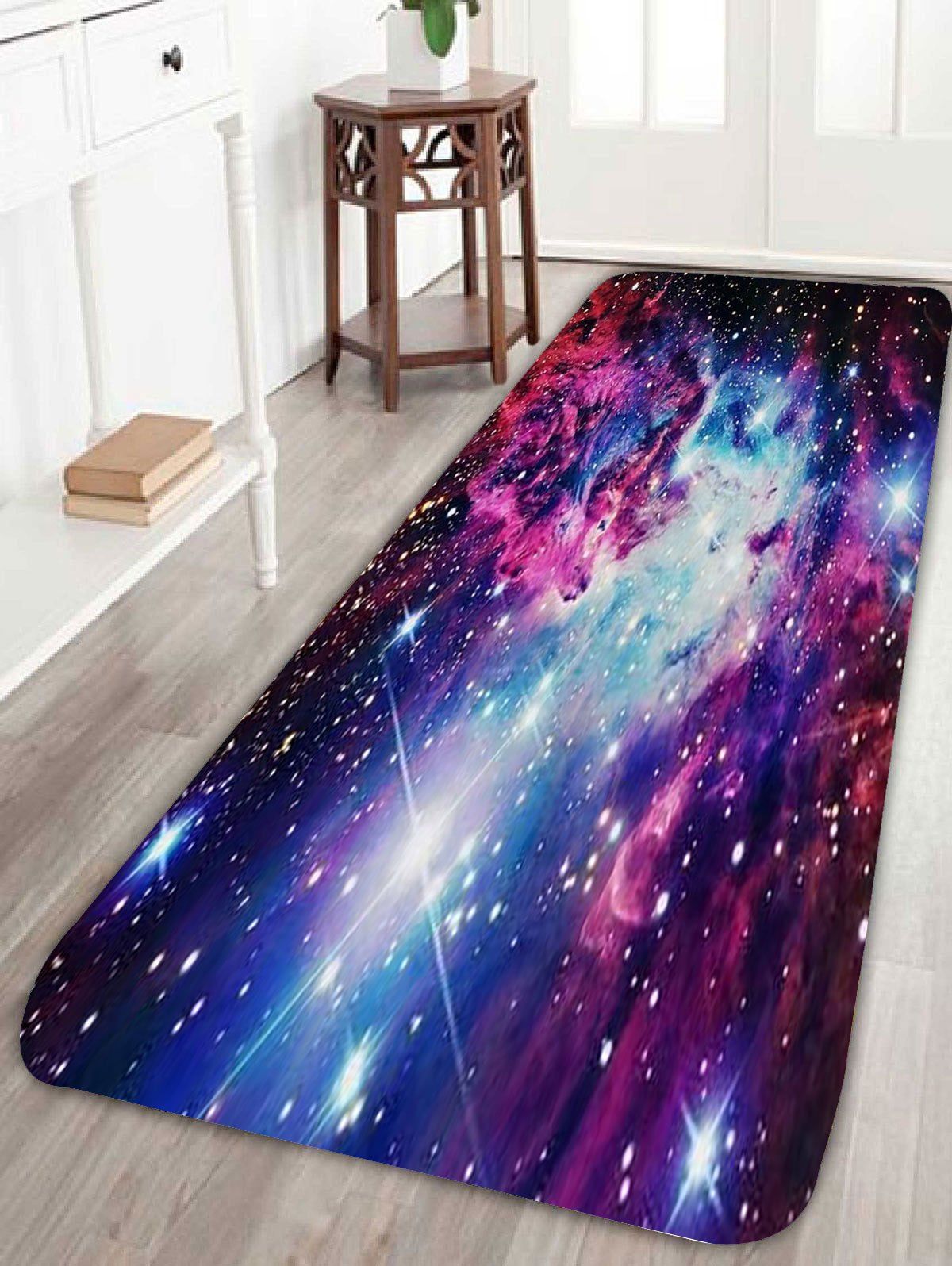 

Outer Space Star Print Coral Fleece Nonslip Rug, Blue
