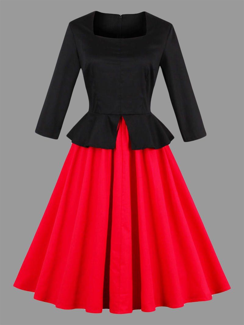 vermillion taffeta gown