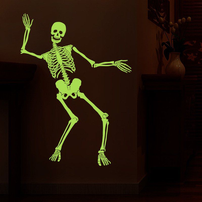 

Halloween Human Skeleton Luminous Wall Sticker, Neon green