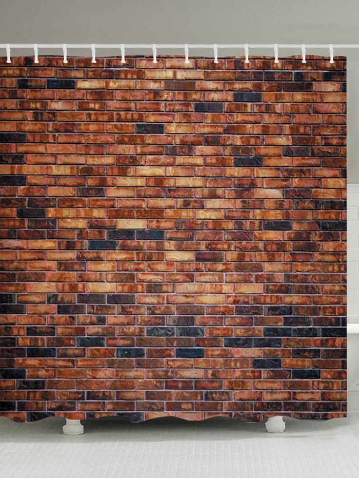 2019 Brick Wall Pattern Waterproof Fabric Bathroom Shower Curtain Latest Brick Wall Pattern Waterproof Fabric Bathroom Shower Curtain