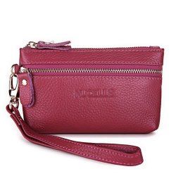 Zippers Faux Leather Wristlet