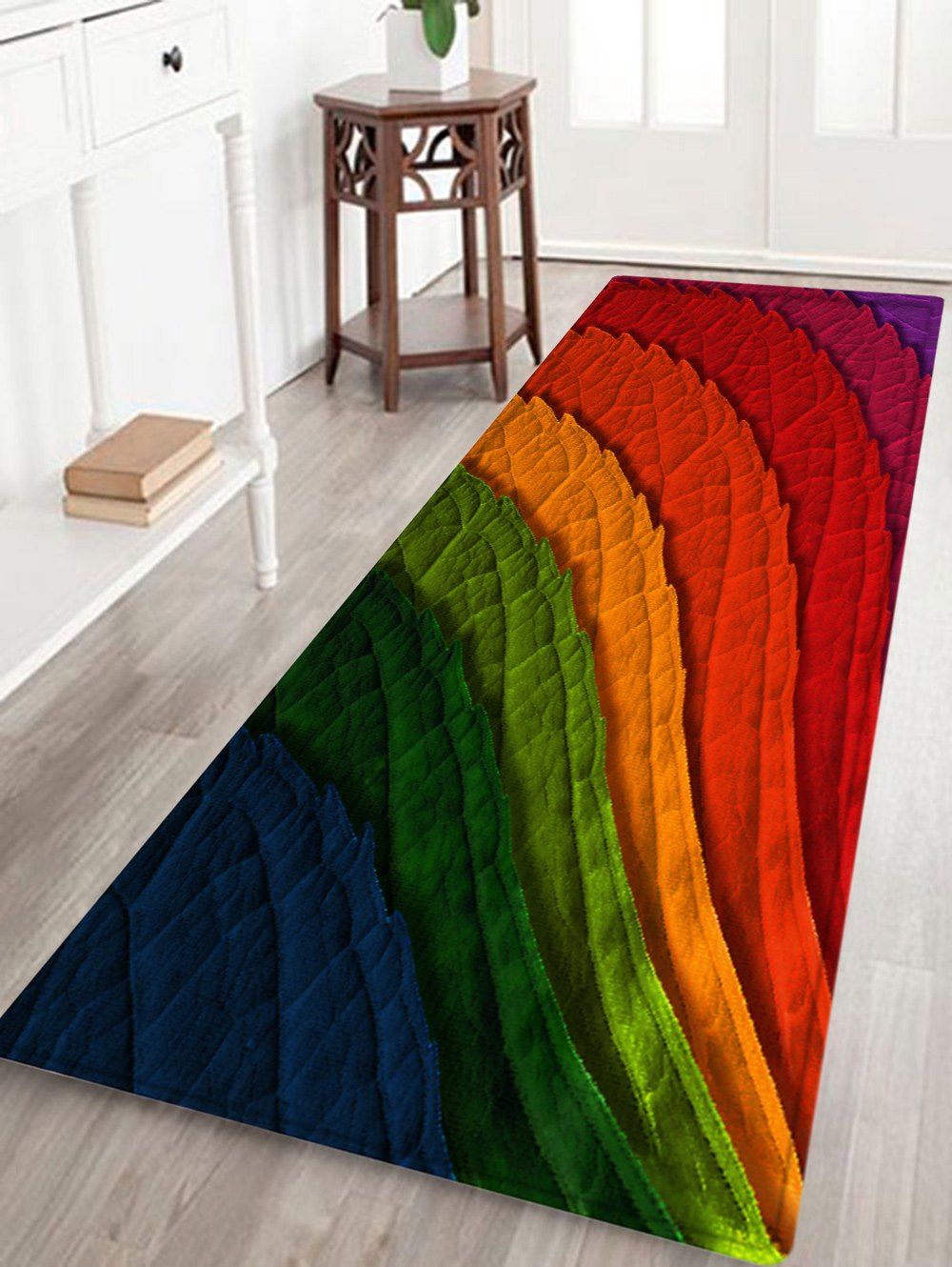 

Colorful Leaves Pattern Anti-skid Water Absorption Area Rug