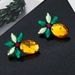Faux Crystal Pineapple Fruit Earrings -  