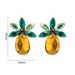 Faux Crystal Pineapple Fruit Earrings -  