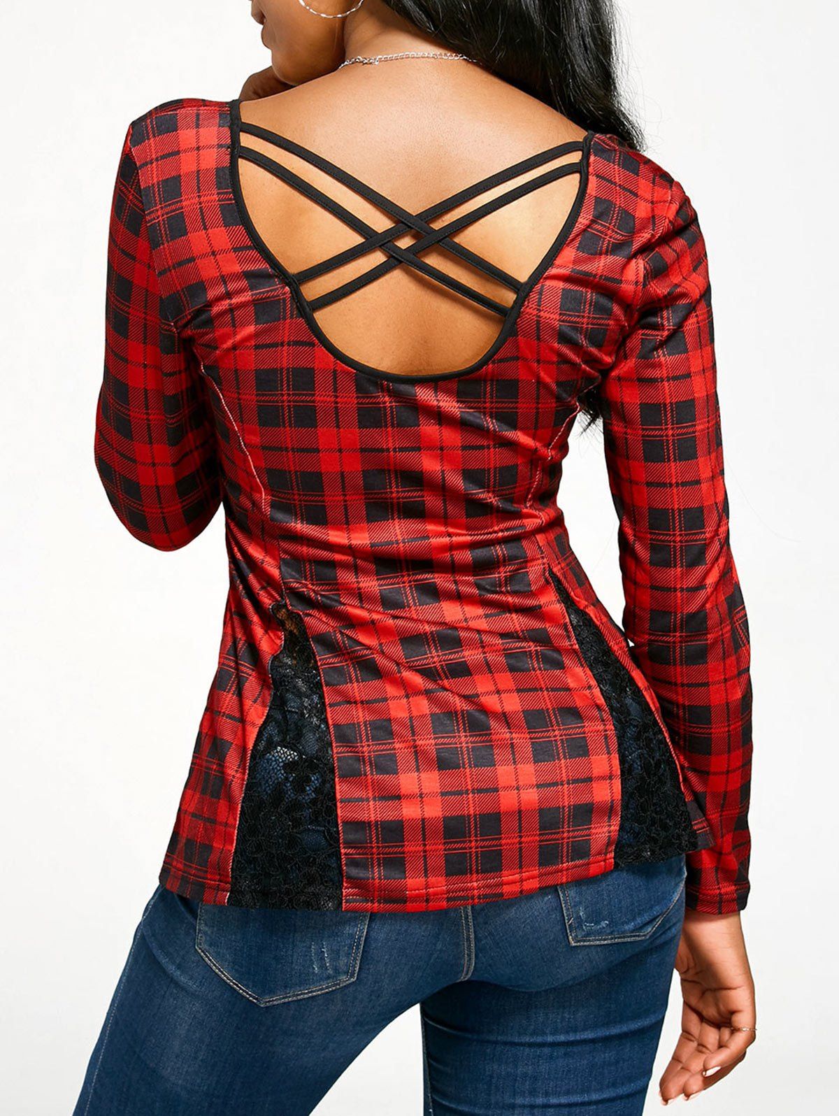 cross back long sleeve top