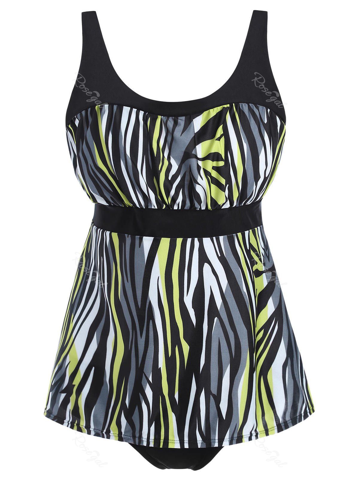 Colormix Xl Plus Size Zebra Print Tankini Set | RoseGal.com