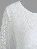 Long Sleeve Chiffon Lace Trim Top -  