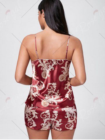 Store Printed Satin Slip Sleepwear Set
