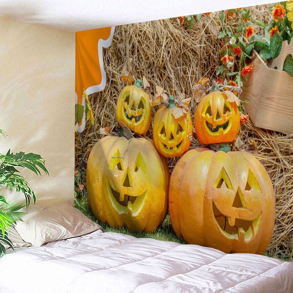 

Grimace Pumpkin Wall Tapestry Halloween Decor, Light brown