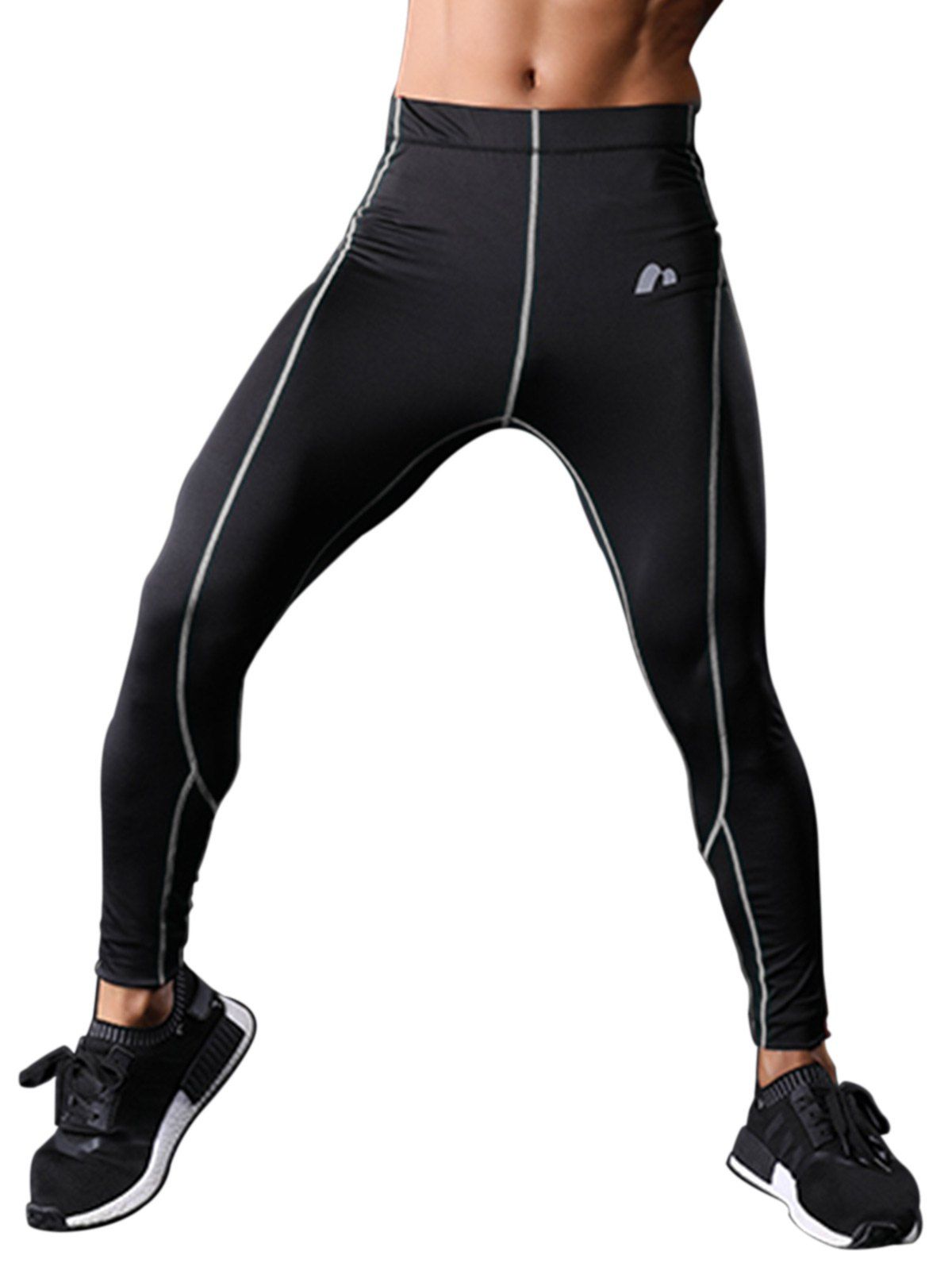 

Elastic Waist Quick Dry Suture Stretchy Gym Pants, Gray