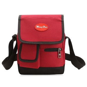 Nylon Front Pockets Crossbody Bag