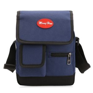 Nylon Front Pockets Crossbody Bag