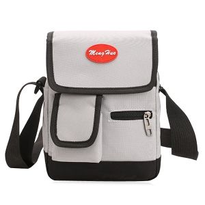 Nylon Front Pockets Crossbody Bag