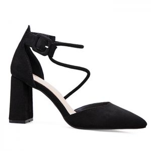 Pointed Toe Block Heel Pumps