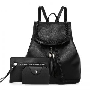 Tassel Braided Backpack Set