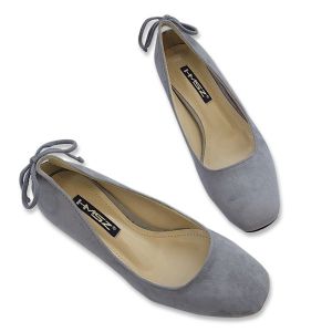 Square Toe Mid Heel Bow Pumps