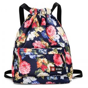 Nylon Printed Drawstring Backpack