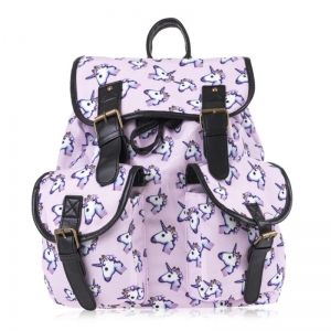 Emoji Unicorn Print Backpack