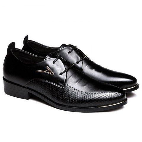 Faux Leather Pointed Toe Formal Shoes BLACK Faux Leather Pointed Toe Formal Shoes BLACK
