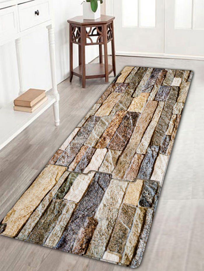 

Antislip Flannel Brick Wall Print Area Rug, Colormix